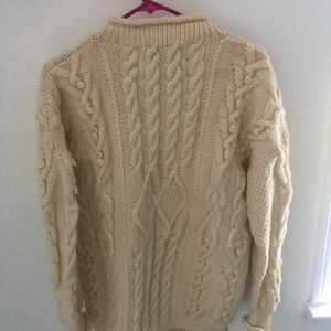 Vintage cable knit hand knit wool sweater